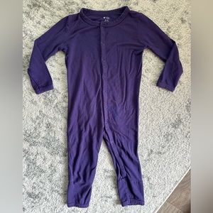Kyte baby romper in eggplant.